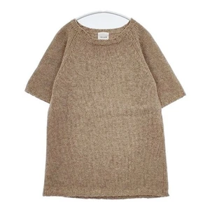 Toujours Short sleeve wool Sweater knit beige 5-1002T∞ - Picture 1 of 7