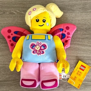 LEGO Iconic Butterfly Girl with Flowers RARE 12" Plush Figure Character NWT - Picture 1 of 6
