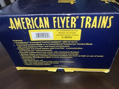 American Flyer 6-48060 Chesapeake & Ohio Mikado 2-8-2 паровой локомотив и тендер. Новый в коробке - Изображение 1 из 4