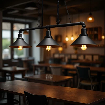 ELECTRICALSONE Lámpara de techo colgante vintage Steam Punk de 3 vías para mesa de comedor