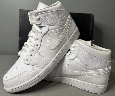 Air Jordan 1 Mid Triple White 2.0 554724-130 Men’s Size 13 - Image 1 of 4