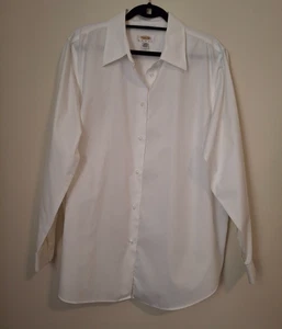 Talbots Women’s Size 16W Wrinkle Resistant White Long Sleeve Button Up Blouse - Picture 1 of 9