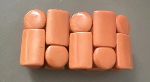 Vtg Art Deco Geometric Tribal People Lucite Acrylic Elastic 8” Bracelet 2” Wide - Picture 1 of 4