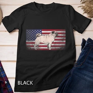 Camiseta Unisex Patriótica Pug Dog Pet 4 de Julio Bandera Americana Estados Unidos - Imagen 1 de 12