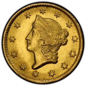 1851 C $1 Gold PCGS MS-63+ CAC! Gorgeous,original CHARLOTTE GOLD.  - Picture 1 of 7