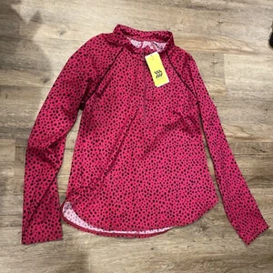 All In Motion Women's  Cranberry Dot Mock Neck Long Sleeve Rash guard Surf - Picture 1 of 1