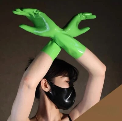 Guantes coloridos de látex de goma para amor sexual BDSM fetiche de goma ropa de club nocturno juegos con disfraces BDSM Foto 1 de 4