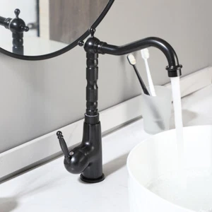 ORB Waterfall Bathroom Sink Faucet Single Handle Vessel Sink Basin Mixer Tap Kit - Picture 1 of 11