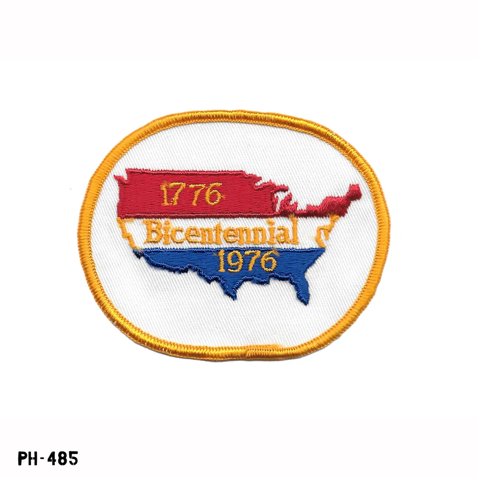 Vintage "1776 Bicentennial 1976" USA America Map Patch ~ NOS Gemsco USA - Image 1 of 1