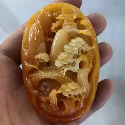 Chinese Antique Collection Huanglong Jade Landscape Artistic Conception Collect - Image 1 of 4