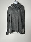 Free People Beach Cotton Cocoon Funnel Cowl Neck Pullover Cotton Grey
