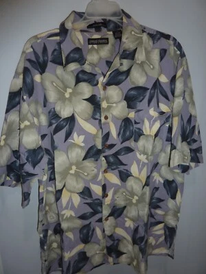 Camisa Hawaiana Casual Clásica de Lord & Taylor Hombre Abotonada L 100% Seda Foto 1 de 4