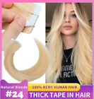 8A Russian Tape In Remy Real Human Hair Extensions Thick-Glue 12"-24" OMBRE 100G