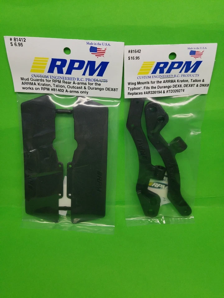RPM 81412 MUD GAURDS + 81642 Wing Mounts DEX8  DEX8T DNX8 Kraton Typhon Talion - Image 1 of 1