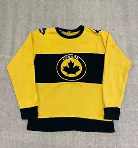 Vintage CCM Canada Hockey jersey mens small yellow 1990s long sleeve - Picture 1 of 10