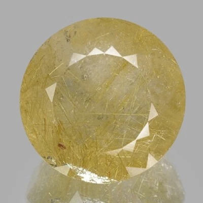 33.92cts 20mm Round Golden Rutile Natural Rutilated Quartz Loose Gemstones - Image 1 of 3