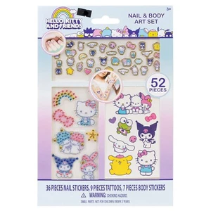 Hello Kitty and Friends Nail Stickers and Body Tattoo Sheet 52 Pieces New - Picture 1 of 6