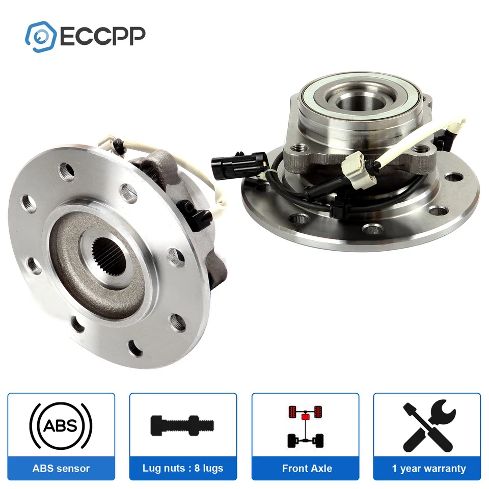 2 piezas cojinetes de cubo de rueda delanteros 4x4 para Chevrolet GMC K2500 K3500 1996-2000 8 orejetas Foto 1 de 4