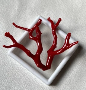 Rare Mediterranean Red Coral Polished Loose Branch- Italian Red Coral Rough Tree - Picture 1 of 5