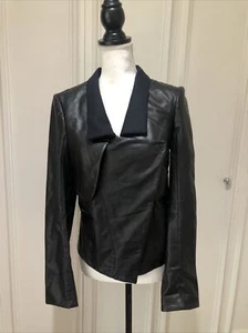 Calvin Klein Black Label By Raf Simons black lambskin wool lined moto jacket 4 - Picture 1 of 12