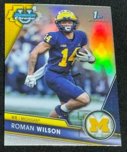 2023 Bowman Chrome University Roman Wilson 1st Refractor Prizm Holo U #169 NFL - Picture 1 of 6