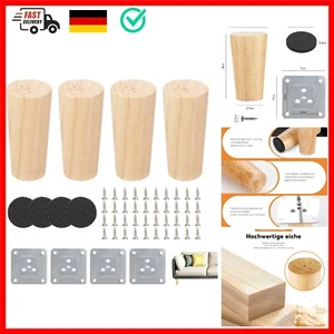 Möbelfüße Holz, 4 Stück Holz Tischbeine, Konisch Möbelbeine Ersatz, Möbelfüße... - Bild 1 von 9