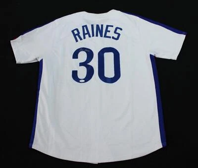 Montreal Expos Tim Raines Signed Auto Custom TM8 White Size XL JSA Cert - Image 1 of 4
