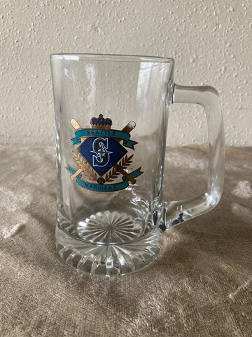Vintage 1994 MLB Seattle Mariners Glass Quart Beer Mug Cover