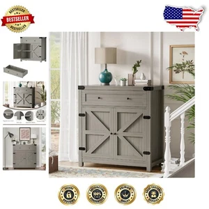 Robust Farmhouse Buffet Cabinet with Large Drawer for Kitchen, Dining, Entryway - Picture 1 of 9