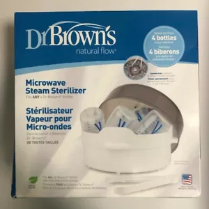 Dr. Browns Microwave Steam Sterilizer Natural Flow. Up to 4 Baby Feeding Bottles - Picture 1 of 10