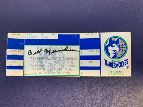 1989 Minnesota Timberwolves RARE Pre-1st Game Ticket w/ Bill Musselman Auto d.00 Cover