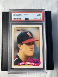 JIM ABBOTT RC ROOKIE - 1989 Topps Traded #2T PSA 9 FRESH NEW GRADE