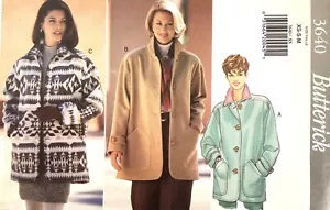 1990's Butterick Misses' Jacket Pattern 3640 Size XS-M UNCUT - Picture 1 of 2