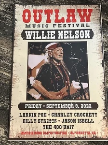 Willie Nelson Outlaw Music Festival Sep 9, 2022 Tour Poster, Atlanta, GA - Picture 1 of 5