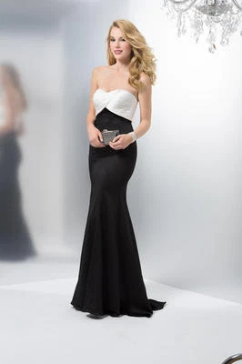 V669 COLORES 1480 TALLA 8 NEGRO BLANCO $245 V 37 #285 VESTIDO FORMAL CONCURSO GRADUACIÓN  Foto 1 de 4