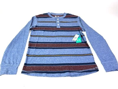 P.S. From Aeropostle Long Sleeve Henley Stripe Multicolor Boys Youth Sz 14 NWT - Image 1 of 4