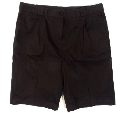 Bermudas para mujer Lacoste negras plisadas delanteras elásticas nuevas con etiquetas $130 Foto 1 de 2