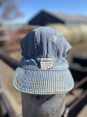 Gorra Conductora Denim Sanforizado Hércules Hecha en Unión De Colección Talla? USA Foto 1 de 4
