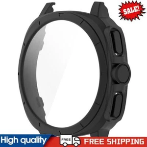 For Samsung Galaxy Watch 7 44mm PC Case+Tempered Glass Screen Protector(Black) ~ - Zdjęcie 1 z 8