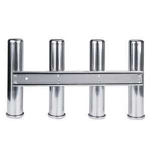 Fishing Boat Rod Holder  Stainless Steel 4 Tubes Link for Marine Yacht 4 Rod Pod - Picture 1 of 7