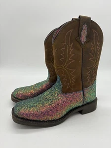 Smoky Mountain Boots Girls Ariel Western Glitter Square Toe Boots Kids Size 3R - Picture 1 of 9
