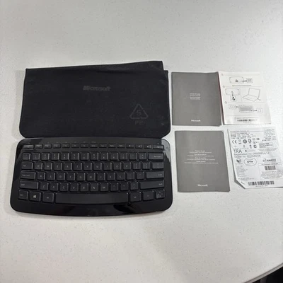 Microsoft Arc Keyboard Model 1392 Black Compact Wireless No USB Dongle - Image 1 of 4