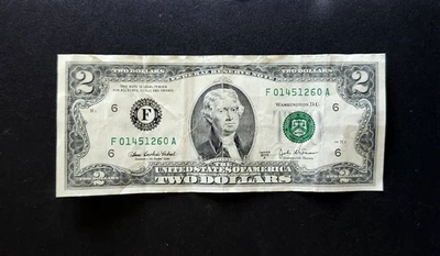 2003A, US $2 Bill, Series A, 2 Dollar Bill, Circulated - Image 1 of 3