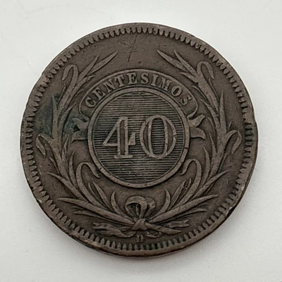 Moneda 40 Centesimos Lyon Mint Uruguay 1857 D Foto 1 de 2