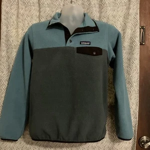 Patagonia Women's Lightweight Synchilla Snap T Pullover Size S Blue Colorblock - Picture 1 of 6
