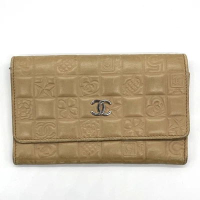 Cartera monedero plegable de cuero con logotipo CC de Chanel Icon beige/100 Foto 1 de 4