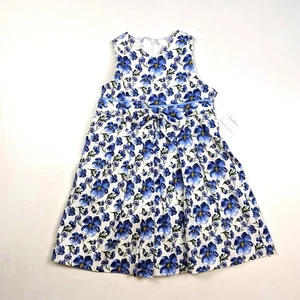 Vestido Helena Niñas Talla 6 Azul Pensamiento Floral Solero Pascua Primavera Formal - Imagen 1 de 6