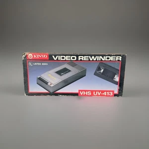 Vintage Kinyo Super Slim VHS Video Tape Rewinder 80K5 UV-413- New in box - Picture 1 of 5