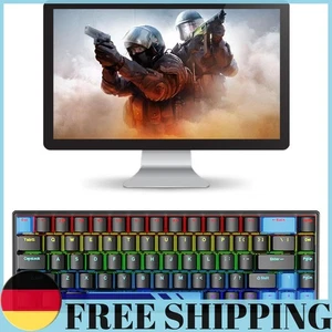 Wired Mechanical Gaming Keyboard 68 Keys Hot Swappable Keyboard for Win/Mac/PC - Bild 1 von 30