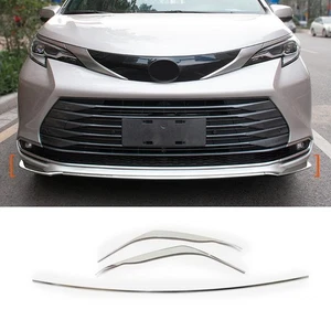 Front Bumper Guard Protector Matte Silver Stainless Steel Toyota Sienna 2021-25 - Picture 1 of 1